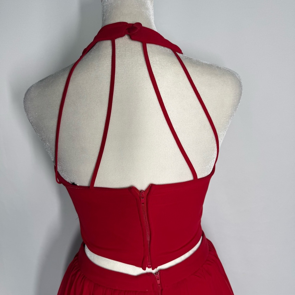 B. Darlin Red 2-Piece Embellished Prom Homecoming Formal Dress - Size 1/2 - Picture 7 of 13
